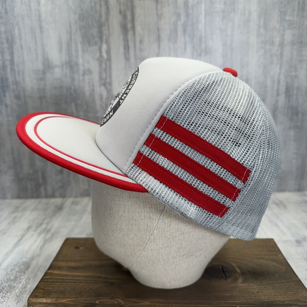 City Of Swift Current 75 Years 3 Three Stripe Trucker Mesh SnapBack Vtg Hat Cap - Picture 3 of 9